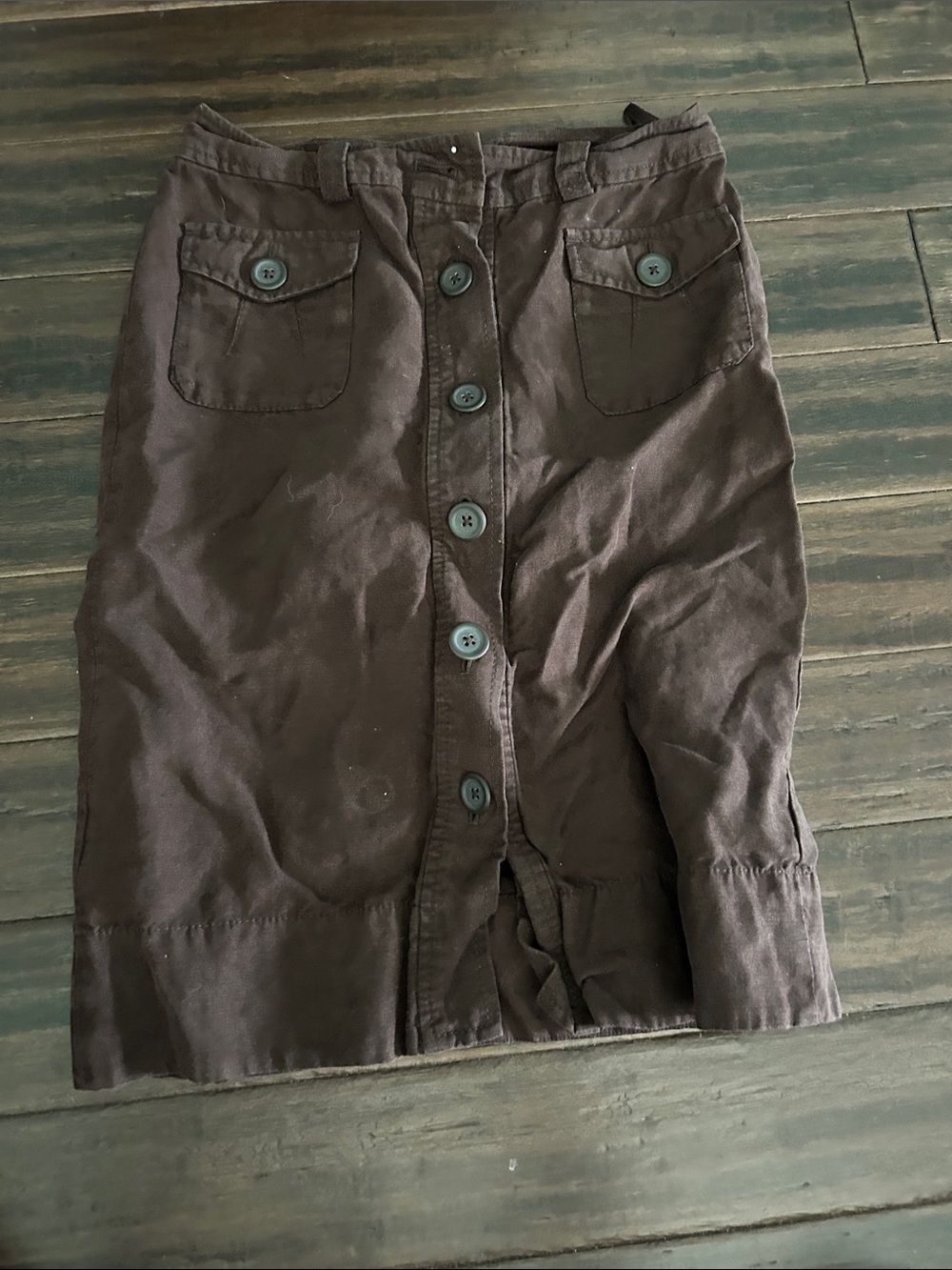 Banana Republic Dark Brown Front-Button Pencil Skirt